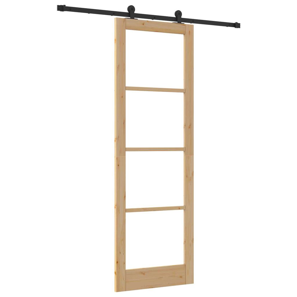 vidaXL Συρόμενη Πόρτα ORKDAL Καφέ 78 x 232 cm Ξύλο και μέταλλο