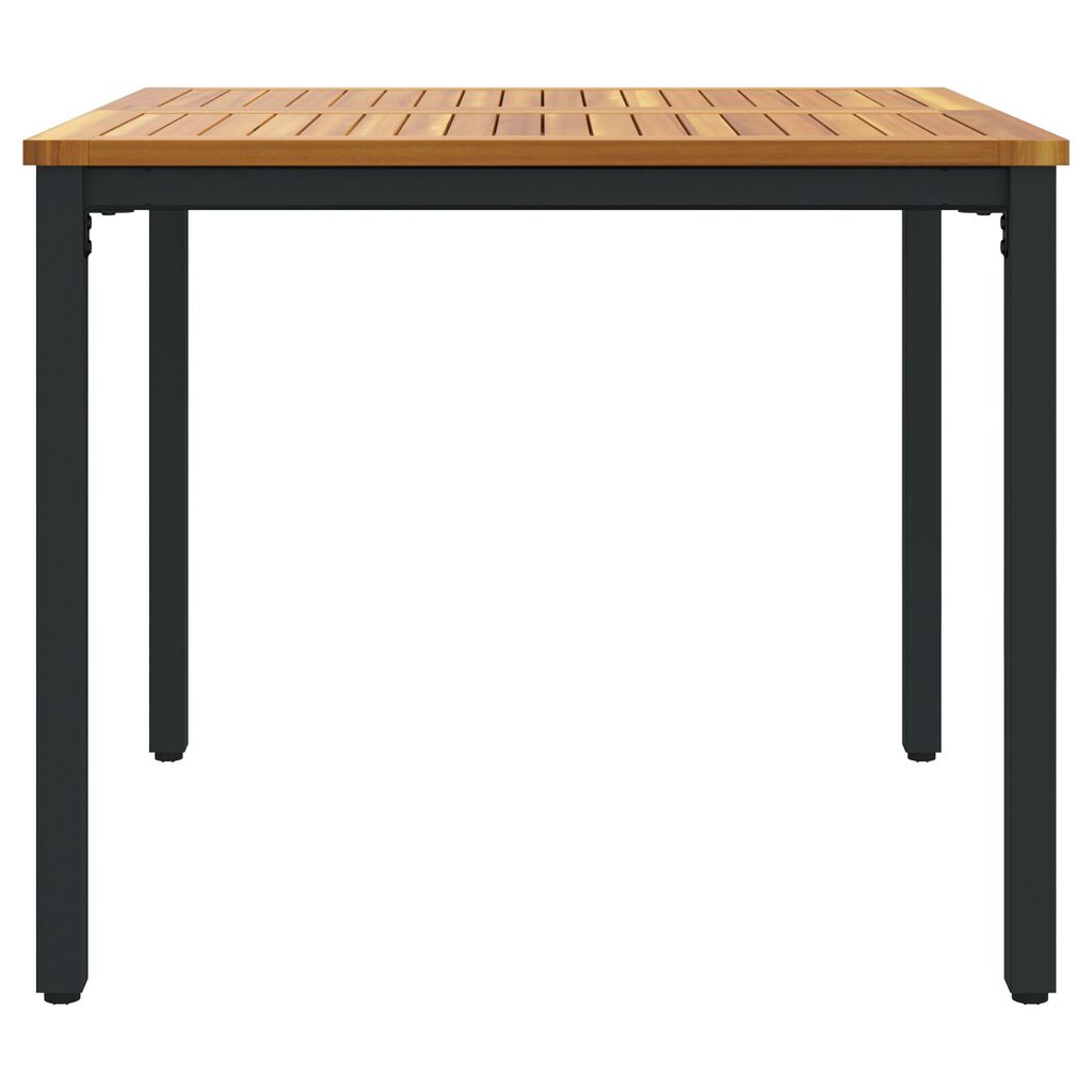 vidaXL Τραπέζι Κήπου 90x90x75 εκ. Μασίφ ξύλο ακακίας και Μέταλλο