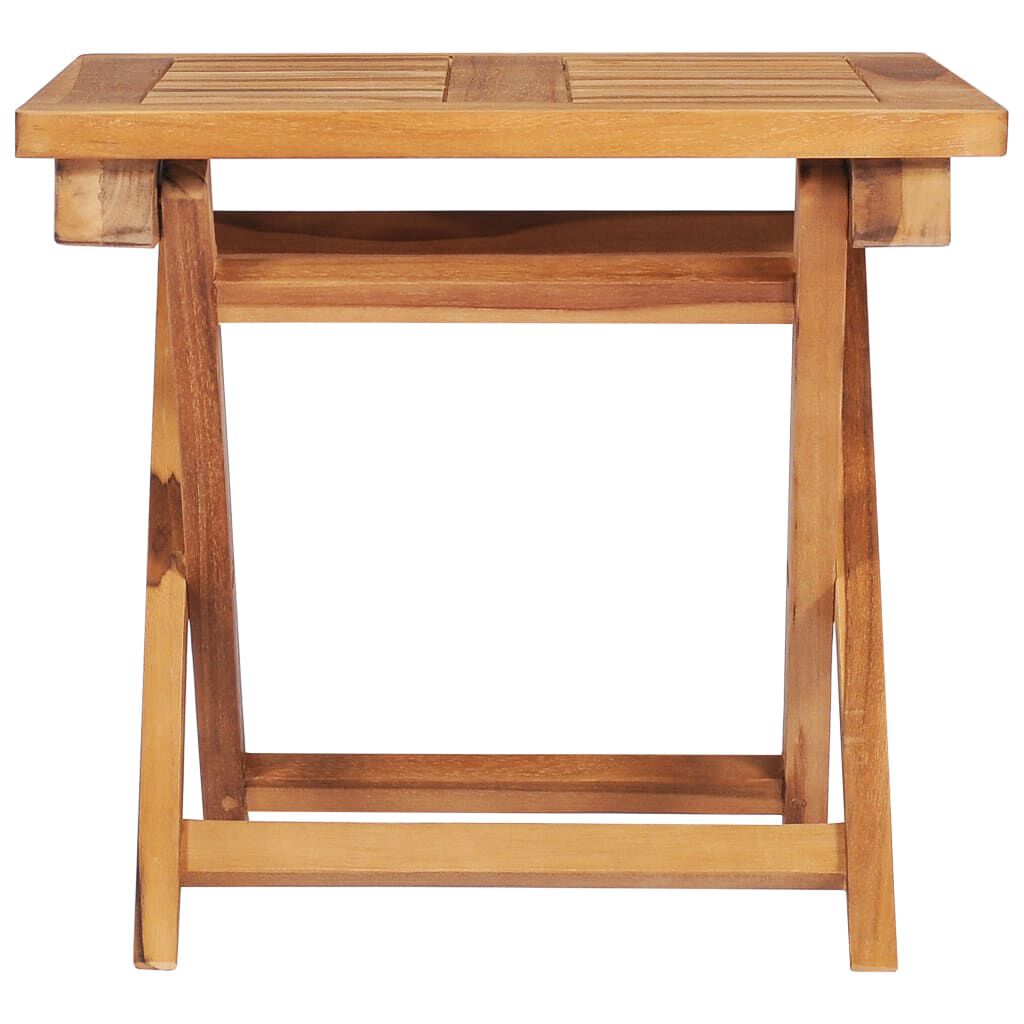 vidaXL Ξαπλώστρα από Μασίφ Ξύλο Teak με Τραπέζι και Μαξιλάρι