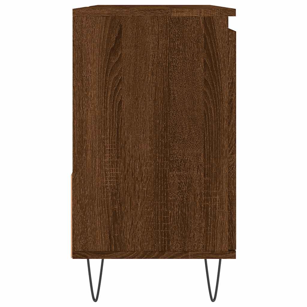 vidaXL Ντουλάπι Μπάνιου Καφέ Δρυς 65x33x60 εκ. Επεξεργασμένο Ξύλο