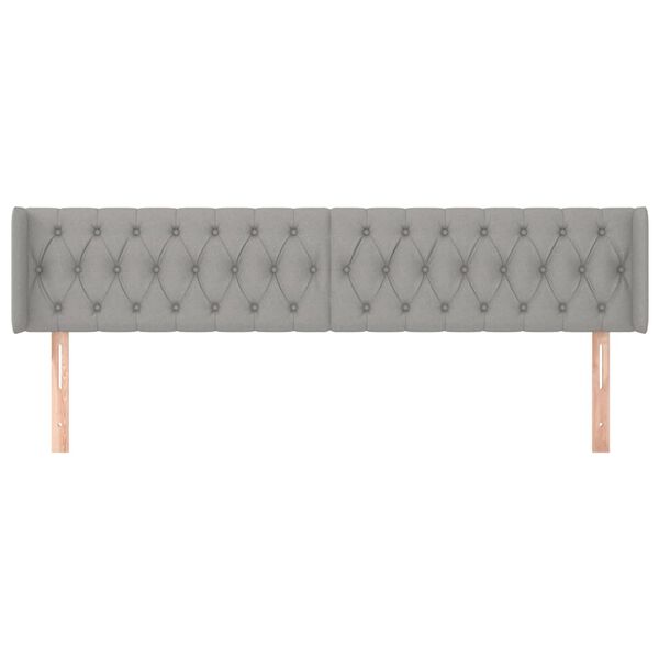 vidaXL Κεφαλάρι με Πτερύγια Ανοιχτό Γκρι 203x16x78/88 εκ. Υφασμάτινο