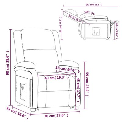 vidaXL Πολυθρόνα Ανακλινόμενη Ανοιχτό Γκρι Συνθετ. Δέρμα/Ύφασμα
