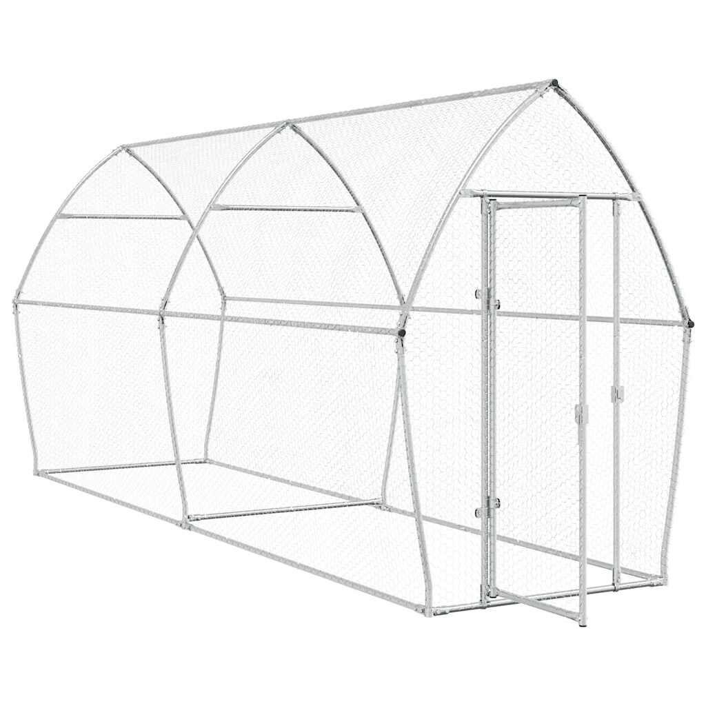 vidaXL Κοτέτσι - Κλουβί Ασημί 400x105x182 εκ. από Γαλβανισμένο Χάλυβα