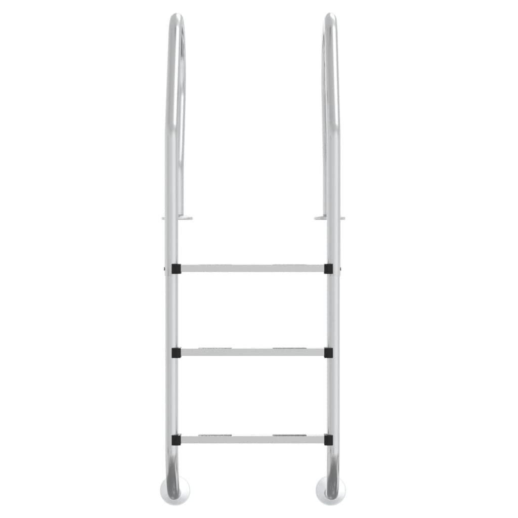 vidaXL Σκάλα Πισίνας 54 x 38 x 158 εκ. από Ανοξείδωτο Ατσάλι