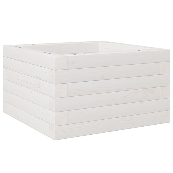 vidaXL Ζαρντινιέρα Κήπου Λευκή 40x40x23 εκ. από Μασίφ Ξύλο Πεύκου