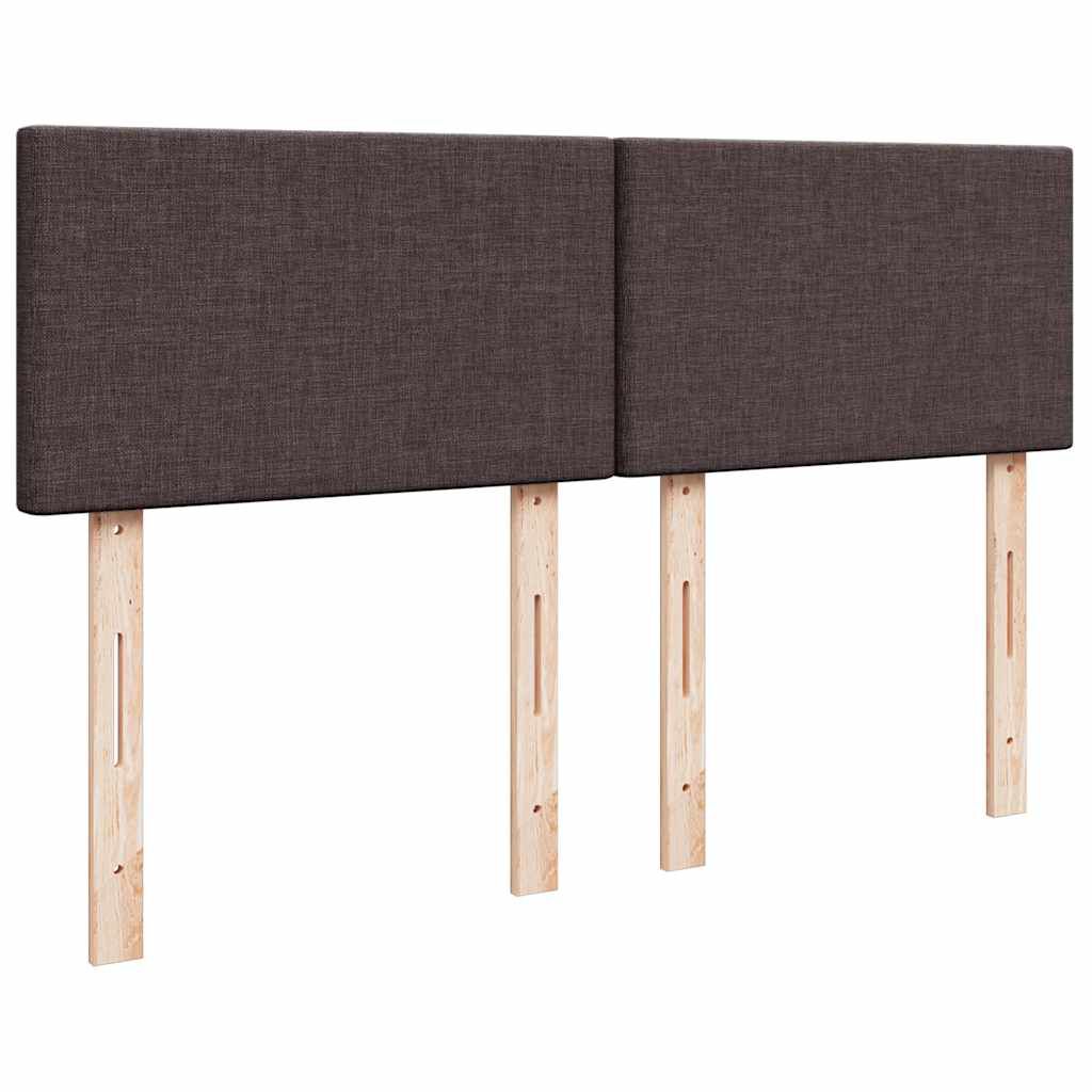 vidaXL Κρεβάτι Boxspring με Στρώμα Σκούρο Καφέ 160x200 εκ Υφασμάτινο