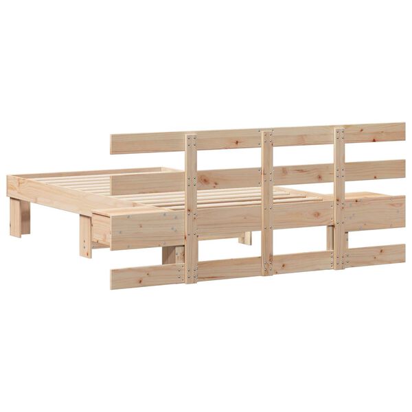 vidaXL Σκελετός Κρεβατιού Καφέ 75 x 190 cm Συμπαγές ξύλο πεύκου