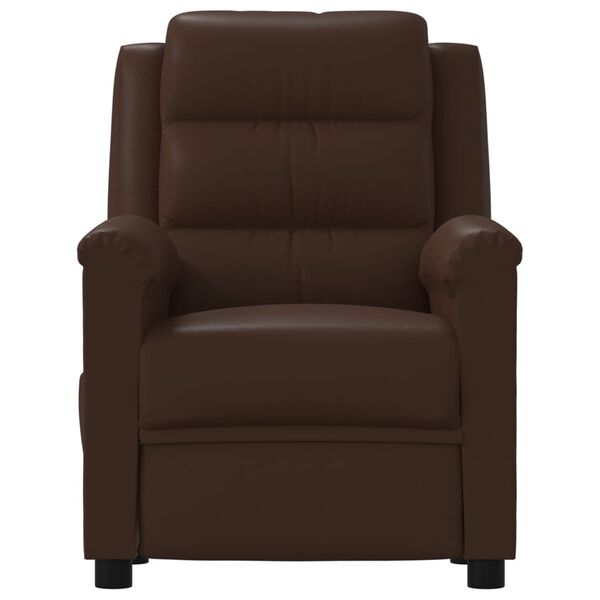 vidaXL Πολυθρόνα Μασάζ Ηλεκτρική Καφέ από Συνθετικό Δέρμα