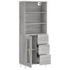 vidaXL Ντουλάπι Γκρι Sonoma 69,5 x 34 x 180 εκ. Επεξεργασμένο Ξύλο