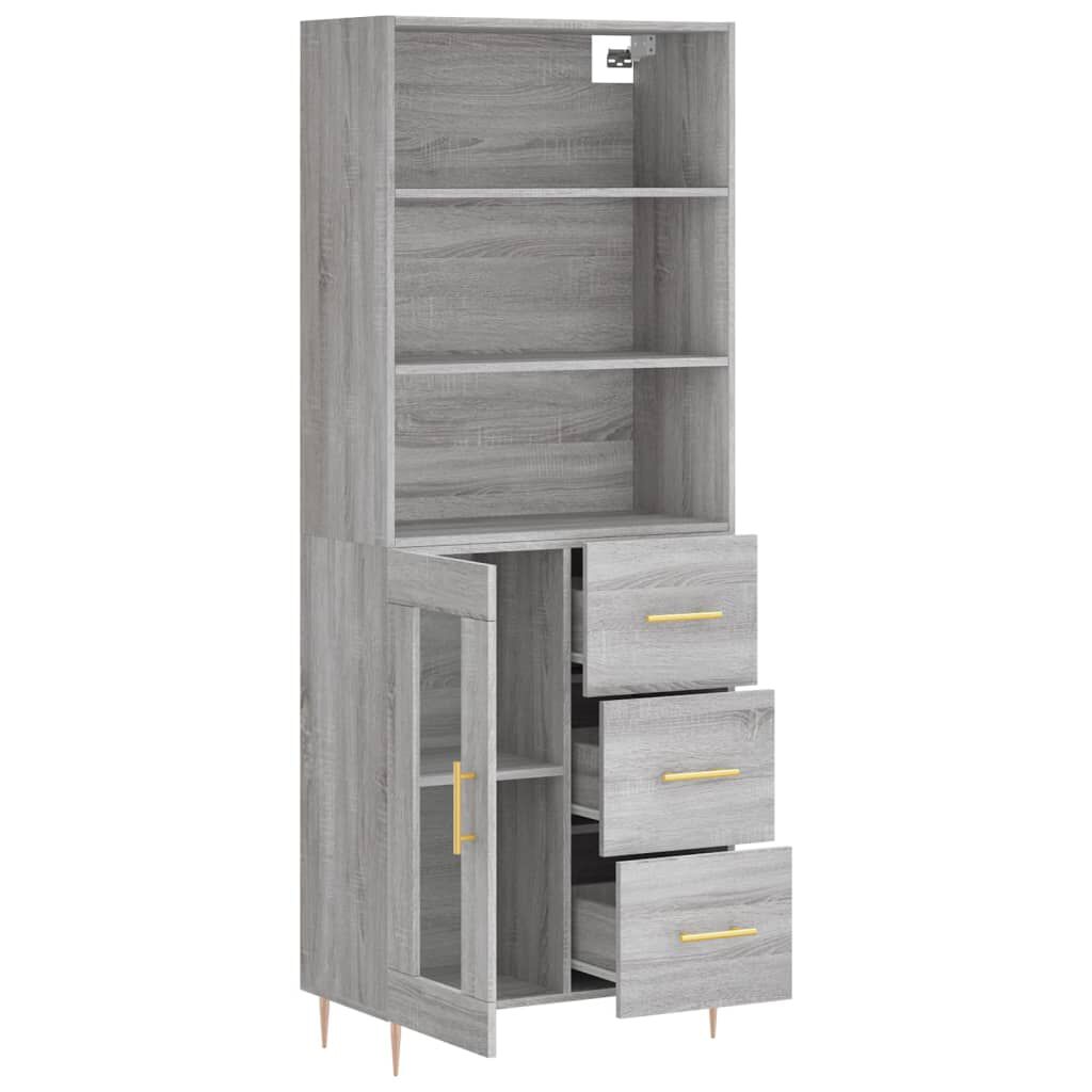 vidaXL Ντουλάπι Γκρι Sonoma 69,5 x 34 x 180 εκ. Επεξεργασμένο Ξύλο