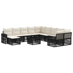 vidaXL &Sigma;&epsilon;&tau; &Kappa;&alpha;&nu;&alpha;&pi;έ &Kappa;ή&pi;&omicron;&upsilon; 12 pcs &Mu;&alpha;ύ&rho;&omicron; &kappa;&alpha;&iota; &Kappa;&rho;&epsilon;&mu; &Lambda;&epsilon;&upsilon;&kappa;ό &sigma;&upsilon;&nu;&theta;&epsilon;&tau;&iota;&kappa;ό &rho;&alpha;&tau;ά&nu;