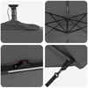 vidaXL Ομπρέλα Cantilever Banana Ανθρακί 249 x 249 x 250 εκ.