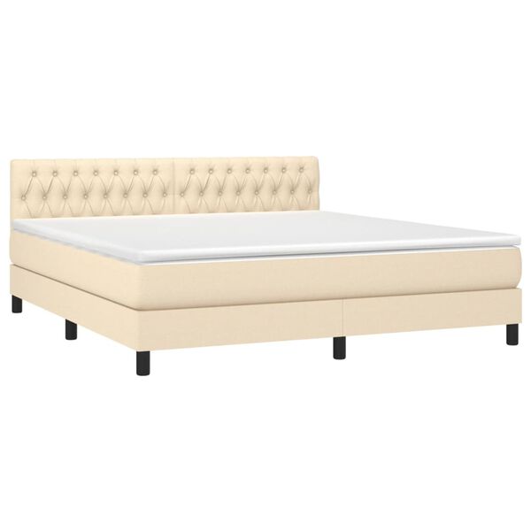 vidaXL &Kappa;&rho;&epsilon;&beta;ά&tau;&iota; Boxspring &mu;&epsilon; &Sigma;&tau;&rho;ώ&mu;&alpha; & LED &Kappa;&rho;&epsilon;&mu; 180x200 &epsilon;&kappa;. &Upsilon;&phi;&alpha;&sigma;&mu;ά&tau;&iota;&nu;&omicron;