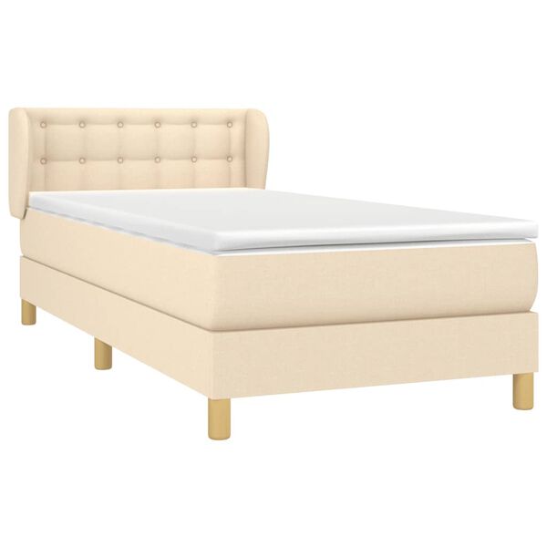 vidaXL &Kappa;&rho;&epsilon;&beta;ά&tau;&iota; Boxspring &mu;&epsilon; &Sigma;&tau;&rho;ώ&mu;&alpha; &Kappa;&rho;&epsilon;&mu; 100 x 200 &epsilon;&kappa;. &Upsilon;&phi;&alpha;&sigma;&mu;ά&tau;&iota;&nu;&omicron;