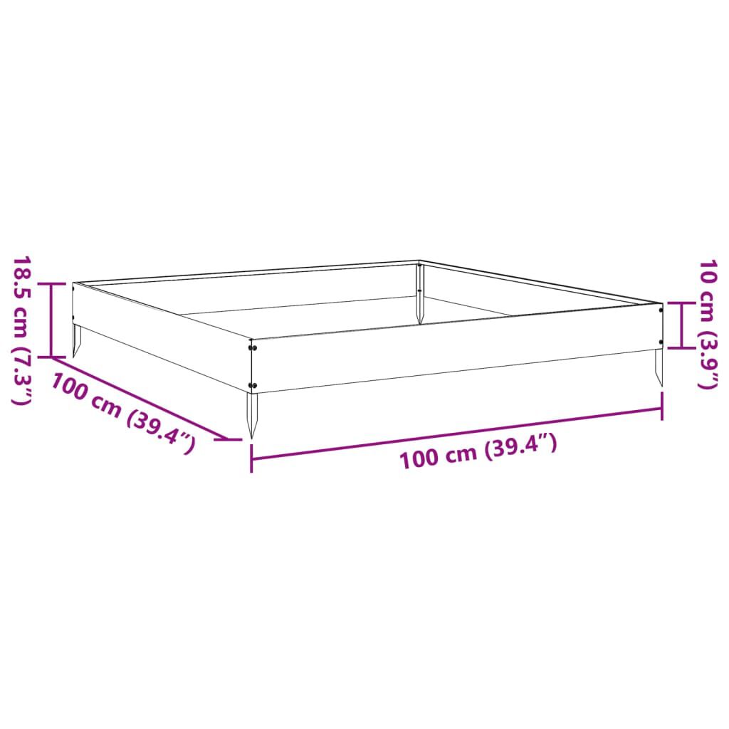 vidaXL Ζαρντινιέρα Υπερυψωμένη Μαύρο 100x100x18,5 εκ. Ατσάλι