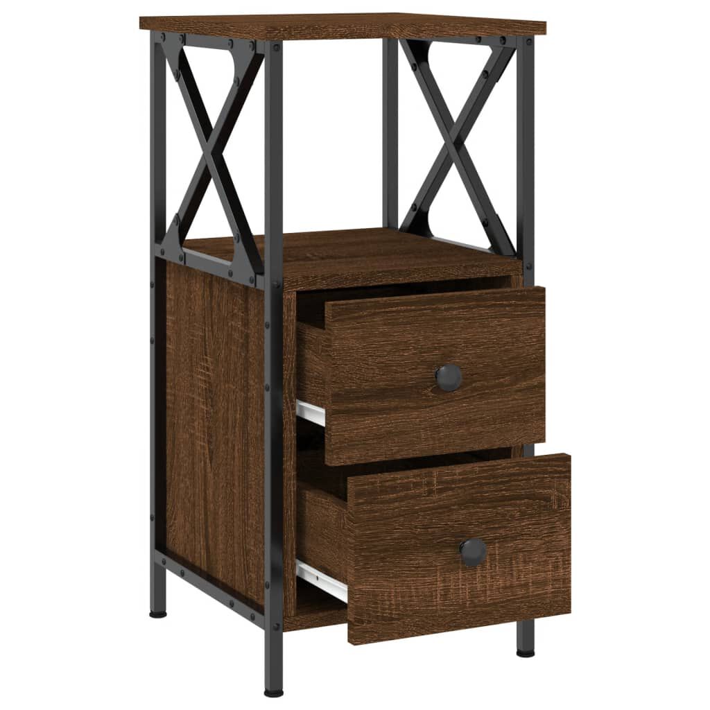 vidaXL Κομοδίνο Καφέ Δρυς 34 x 35,5 x 70 εκ. από Επεξεργασμένο Ξύλο