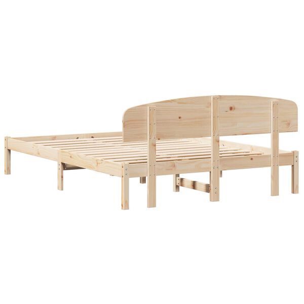 vidaXL Σκελετός Κρεβατιού Καφέ 140 x 200 cm Μασίφ ξύλο πεύκου