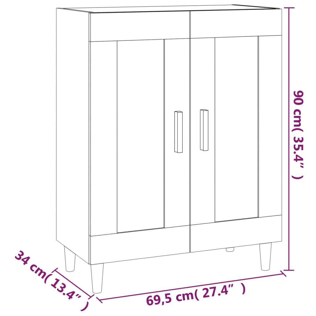 vidaXL Ντουλάπι Λευκό 69,5 x 34 x 90 εκ. από Επεξεργασμένο Ξύλο