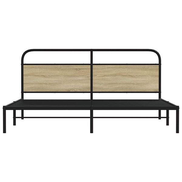 vidaXL Σκελετός Κρεβ. Χωρίς Στρώμα Sonoma Δρυς 180x200 εκ. Μεταλλικό