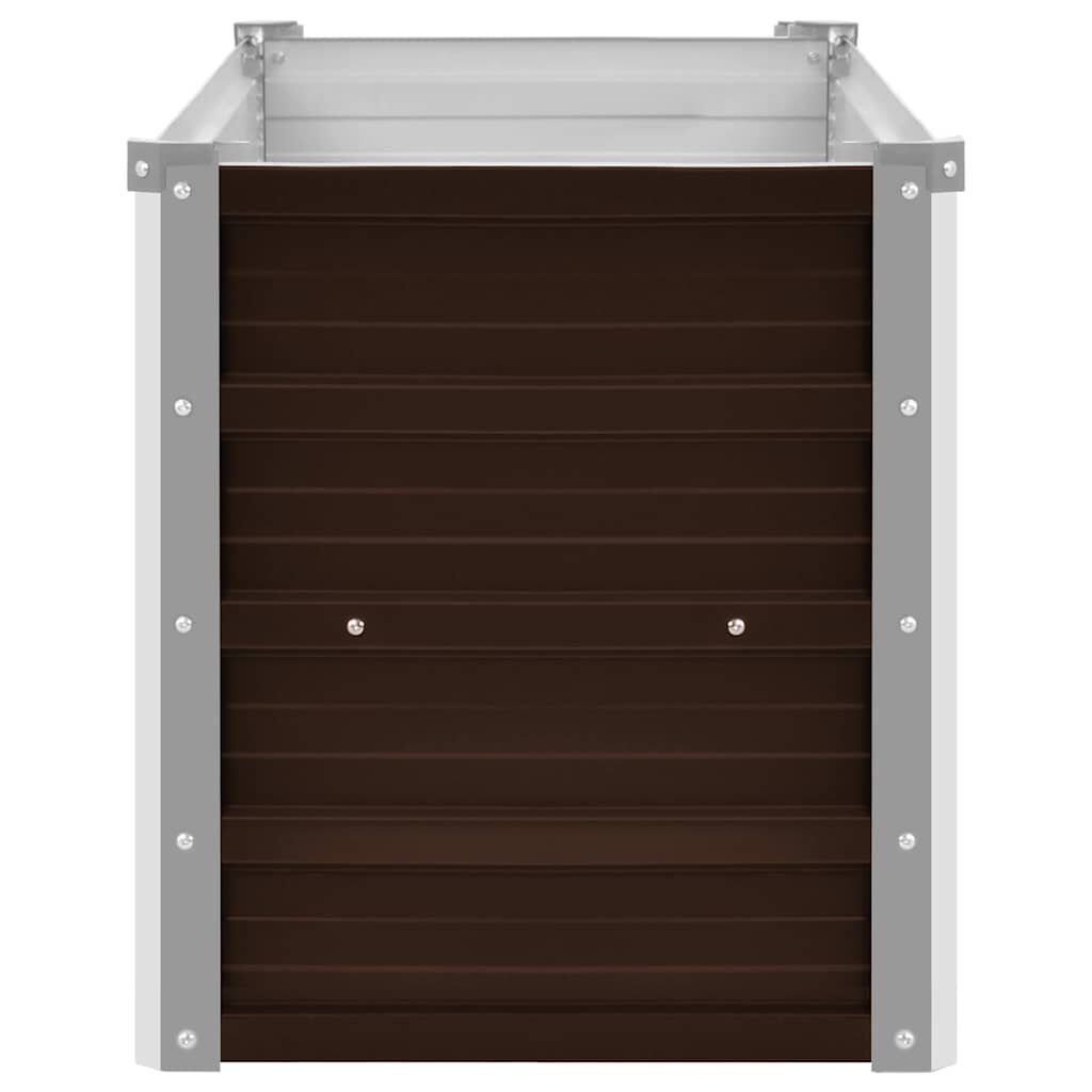 vidaXL Ζαρντινιέρα Υπερυψωμένη Καφέ 100x40x45 εκ. Γαλβανισμ. Χάλυβας