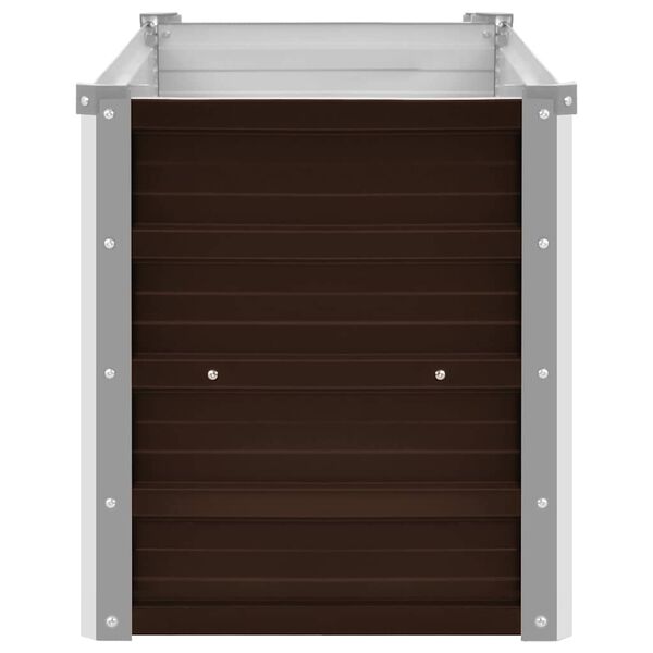 vidaXL Ζαρντινιέρα Υπερυψωμένη Καφέ 100x40x45 εκ. Γαλβανισμ. Χάλυβας