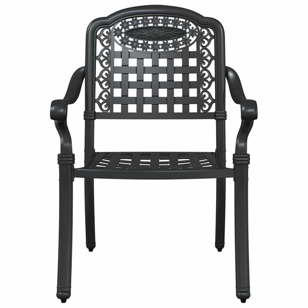 vidaXL Καρέκλα Κήπου 2 pcs Μαύρο 55 x 56.5 x 91εκ Αλουμίνιο