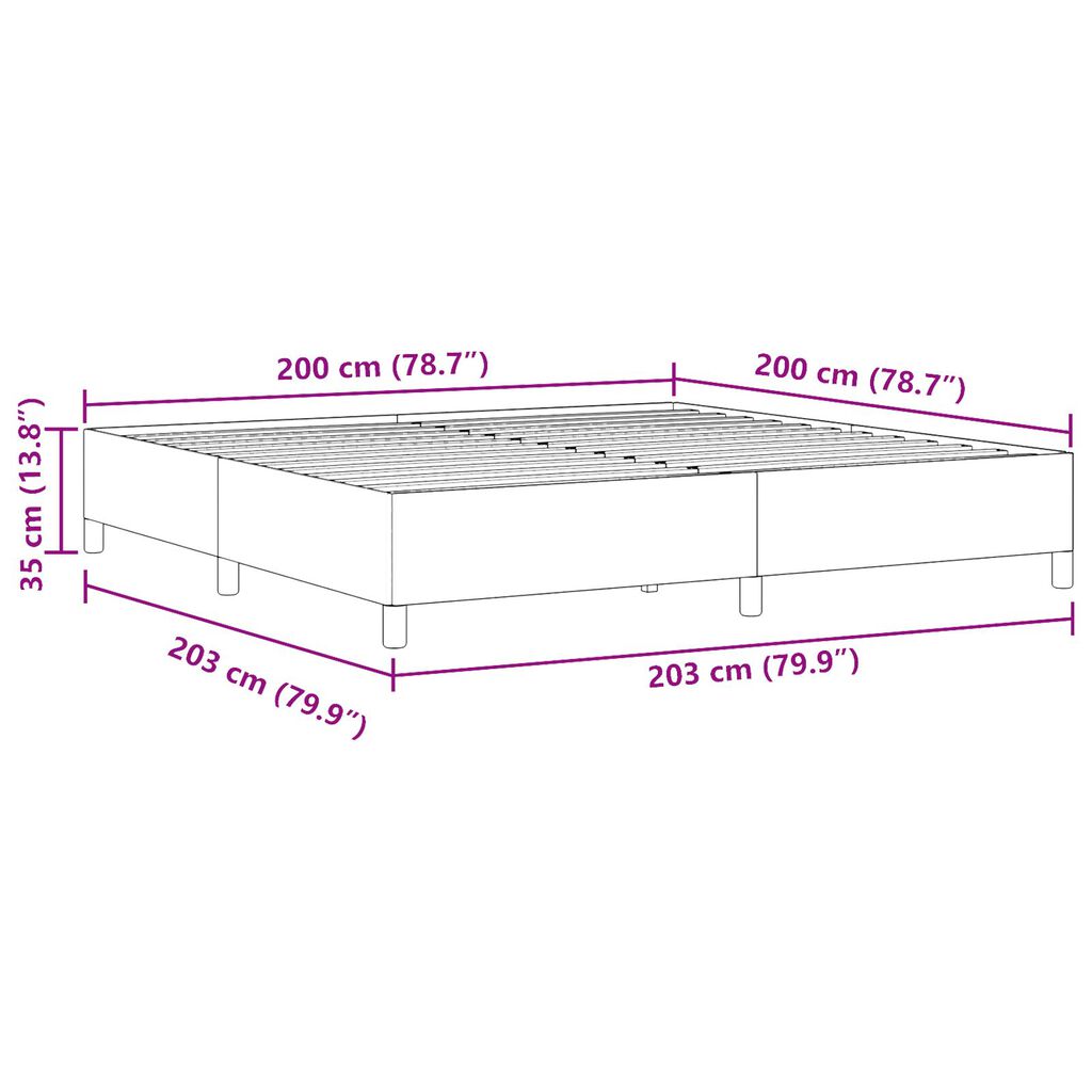 vidaXL Κρεβάτι Πλατφόρμα Ανοιχτό Γκρι 200x200 εκ Κορντούρα