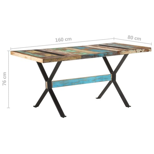 vidaXL Τραπεζαρία 160 x 80 x 76 εκ. από Μασίφ Ανακυκλωμένο Ξύλο