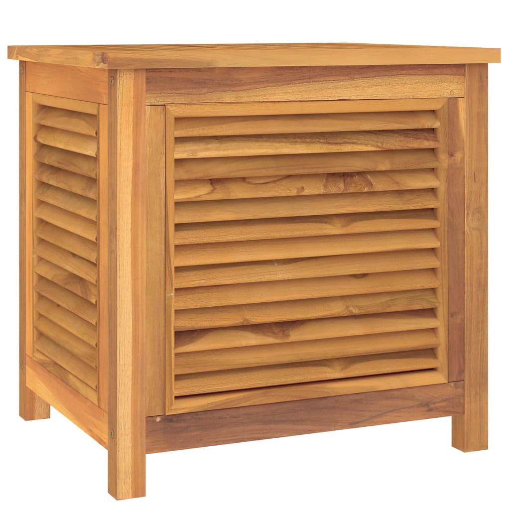 vidaXL Μπαούλο Αποθήκευσης Κήπου με Τσάντα 60x50x58 εκ Μασίφ Ξύλο Teak