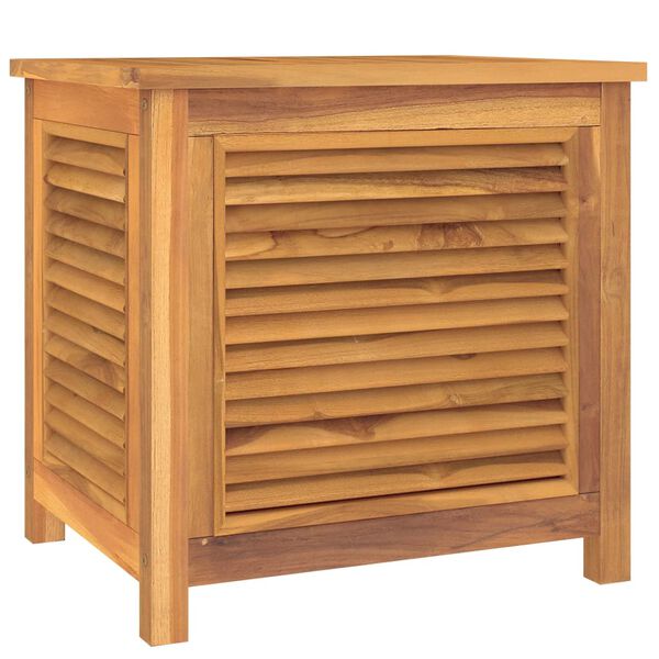 vidaXL Μπαούλο Αποθήκευσης Κήπου με Τσάντα 60x50x58 εκ Μασίφ Ξύλο Teak