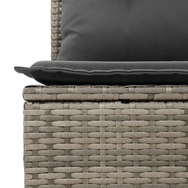 vidaXL Σετ Καναπέ Κήπου με αποθήκευση 8 pcs Γκρι Πολυ ράταν