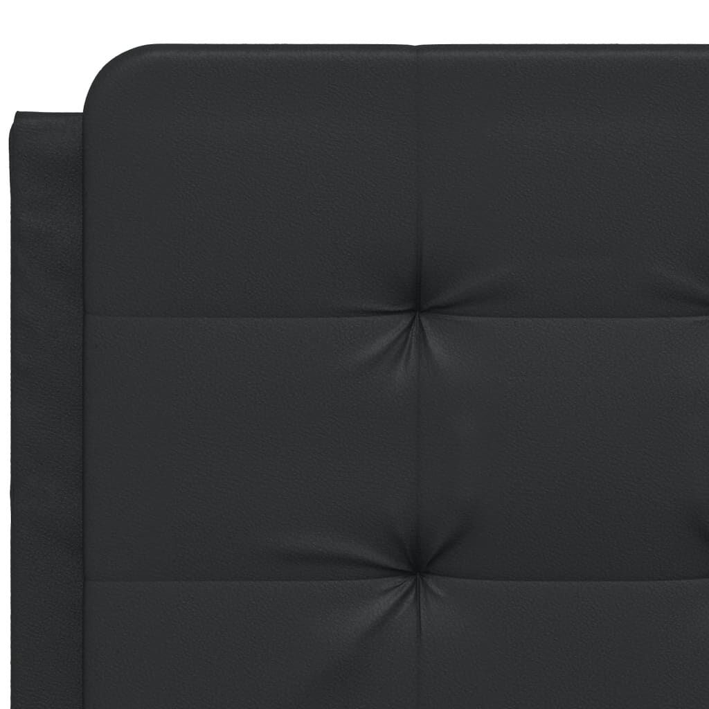 vidaXL Πλαίσιο Κρεβατιού με Κεφαλάρι Μαύρο 140x200 εκ. Συνθετικό Δέρμα