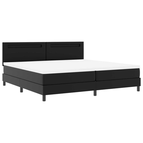 vidaXL Κρεβάτι με Στρώμα με στρώμα Μαύρο 200 x 200 cm Τεχνητό δέρμα