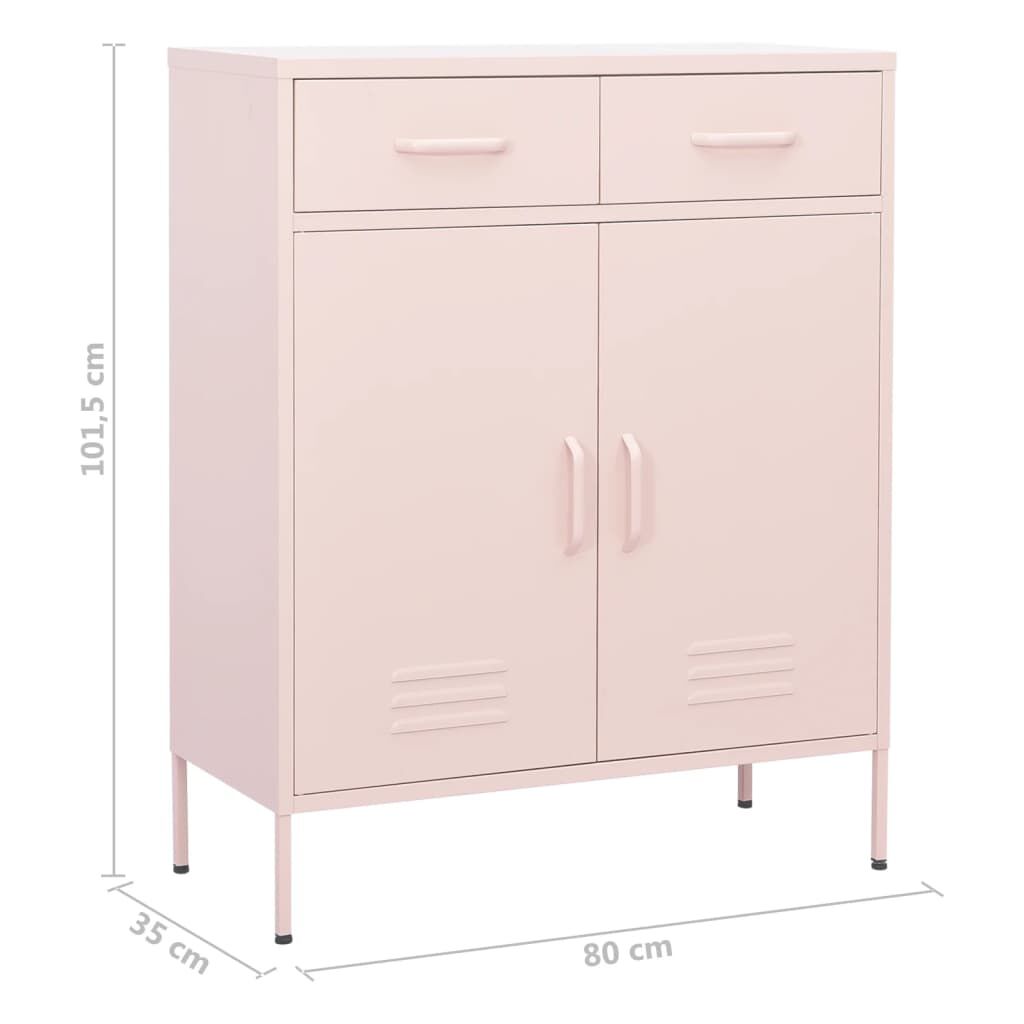 vidaXL Ντουλάπι Αποθήκευσης Ροζ 80 x 35 x 101,5 εκ. από Ατσάλι
