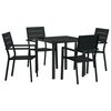 vidaXL Σέτ φαγητού για κήπο 5 pcs Μαύρο HDPE