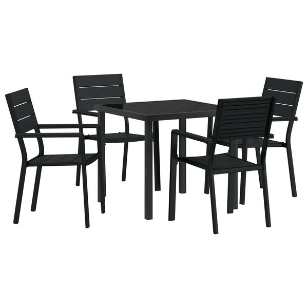 vidaXL Σετ Κήπου 5 Τεμαχίων Μαύρο HDPE