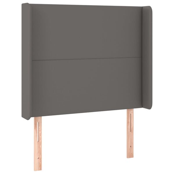 vidaXL Κρεβάτι Boxspring με Στρώμα & LED Γκρι 80x200 εκ. Συνθ. Δέρμα