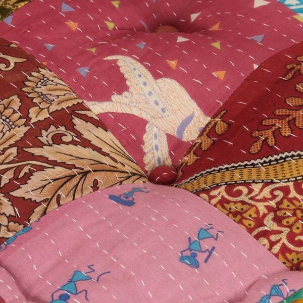 vidaXL Κάθισμα - Πουφ Αρθρωτό με Patchwork Υφασμάτινο με Μαξιλάρι