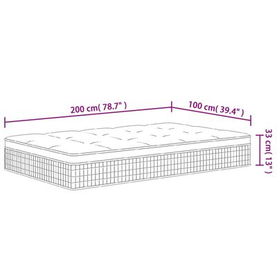 vidaXL Στρώμα με Pocket Springs Μεσαία Plus Σκληρότητα 100x200 εκ.
