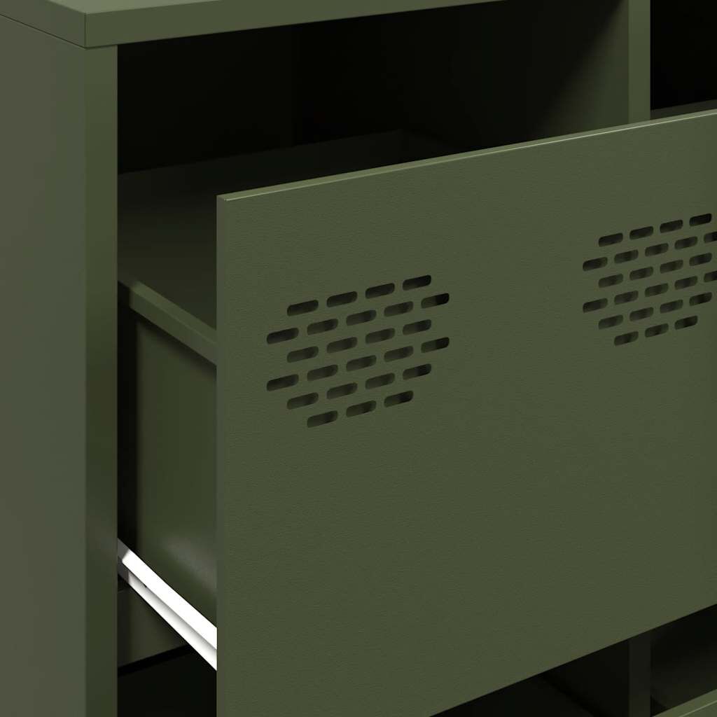 vidaXL Sideboard Ελαιοπράσινο 135x39x73,5 cm Ατσάλι ψυχρής έλασης