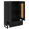 vidaXL Highboard &Mu;&alpha;ύ&rho;&eta; &Omicron;&xi;&upsilon;ά 69,5 x 31 x 115 &epsilon;&kappa;. &Epsilon;&pi;&epsilon;&xi;&epsilon;&rho;&gamma;&alpha;&sigma;&mu;έ&nu;&omicron; &xi;ύ&lambda;&omicron;
