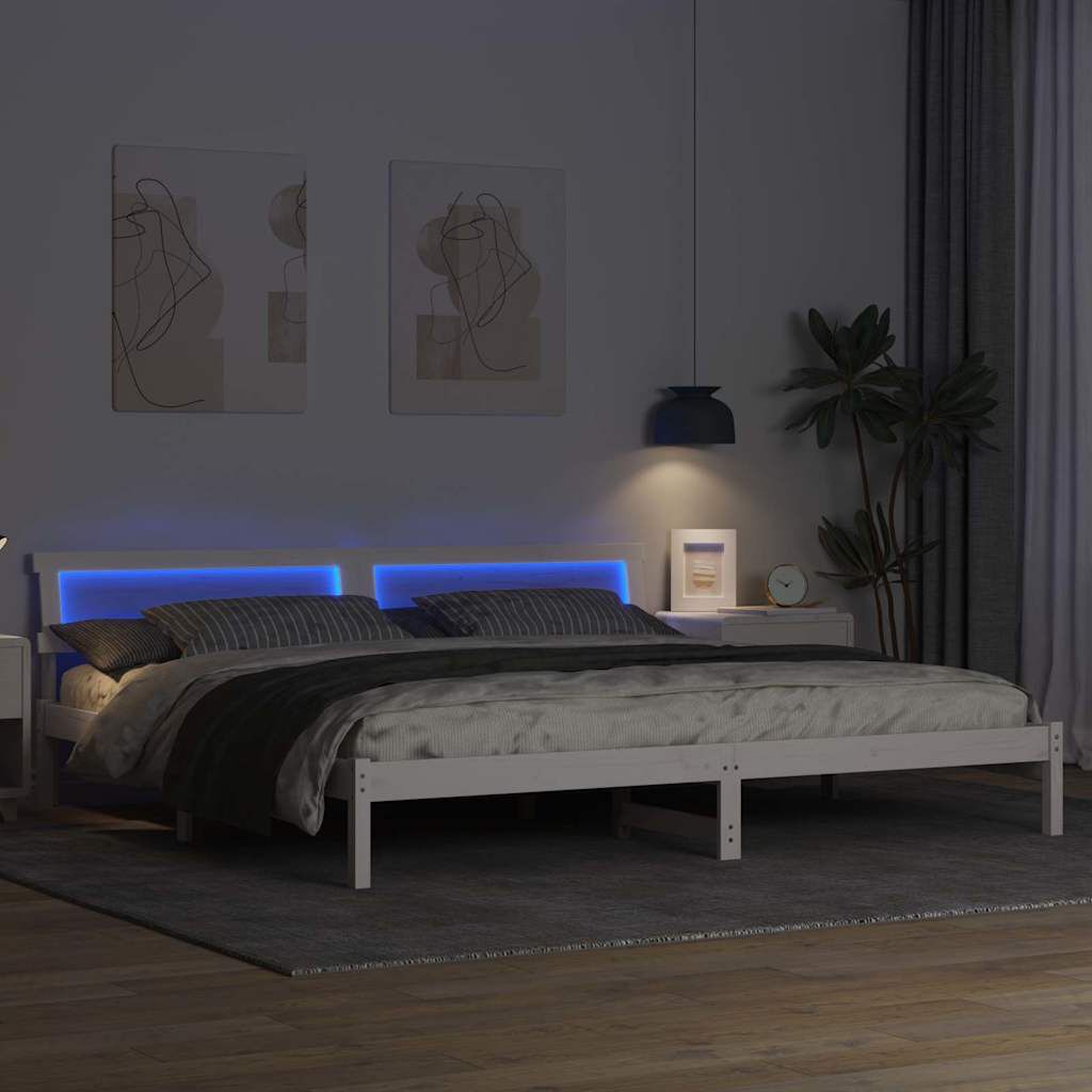 vidaXL Σκελετός Κρεβατιού Λευκό 180 x 200 cm Μασίφ ξύλο πεύκου