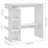 vidaXL Τραπέζι Μπαρ με Ράφια Λευκό 100x50x101,5 εκ. από Επεξ. Ξύλο