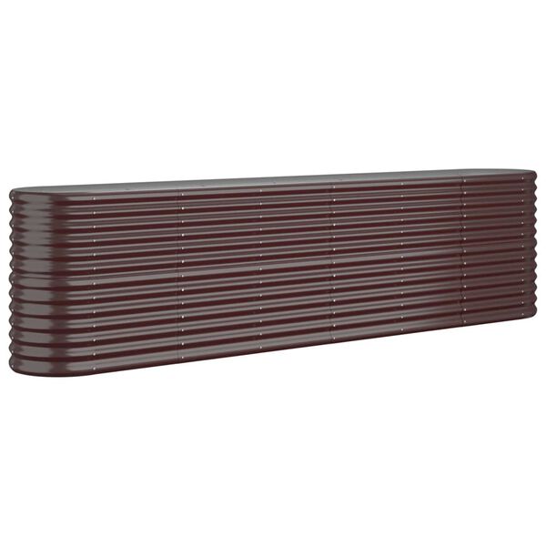 vidaXL Ζαρντινιέρα Καφέ 260x40x68 εκ. Γαλβανισμένος χάλυβας