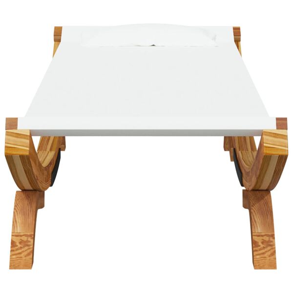 vidaXL Ξαπλώστρα Εξ. Χώρου Κρεμ 100x188,5x44 εκ. Μασίφ Λυγισμένο Ξύλο