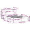 vidaXL Κρεβάτι Βιβλιοθήκη Χωρίς Στρώμα 120x190 εκ Μασίφ Ξύλο Πεύκου