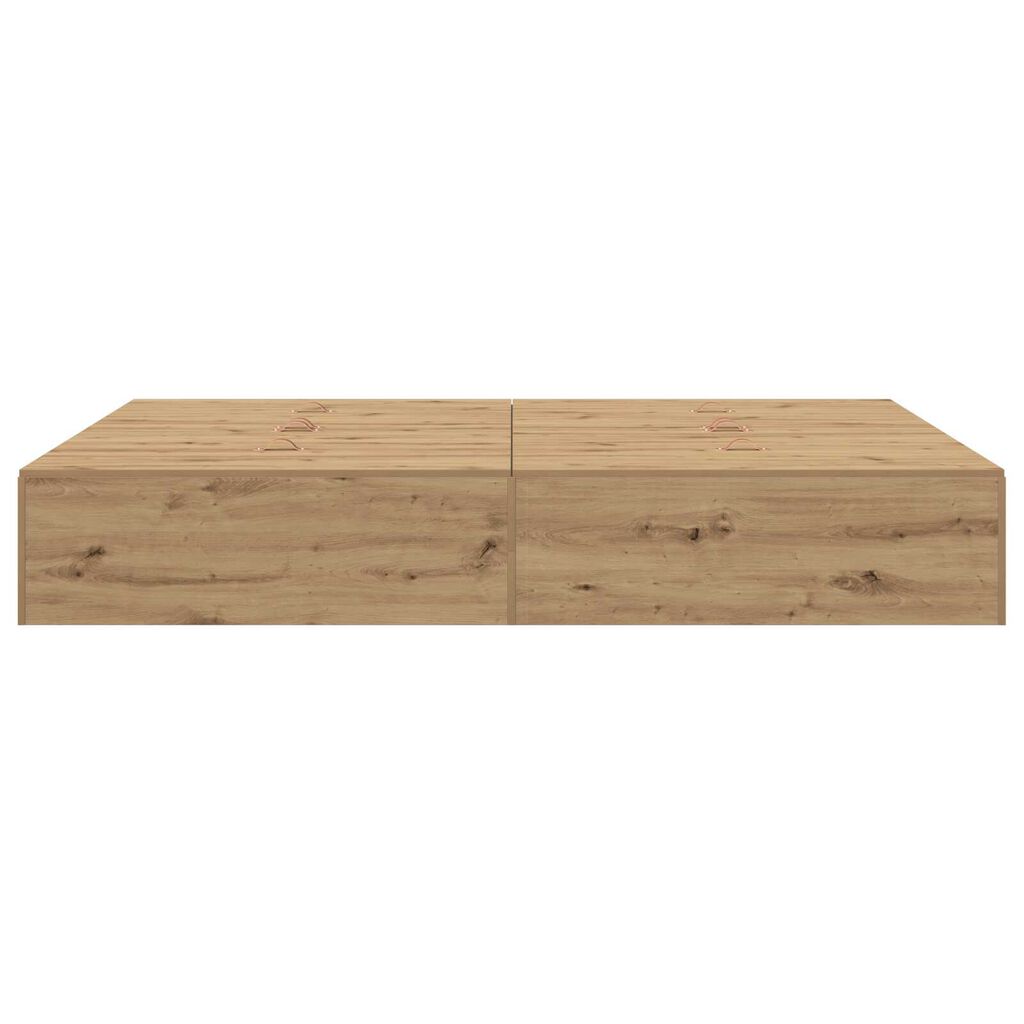 vidaXL Κρεβάτι Αποθήκευσης Ξύλου Artisan 135x190 εκ