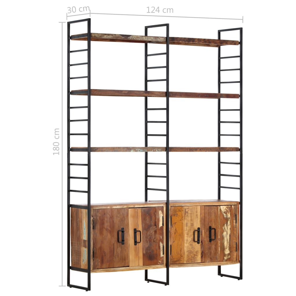 vidaXL Βιβλιοθήκη με 4 Επίπεδα 124x30x180 εκ. Μασίφ Ανακυκλωμένο Ξύλο