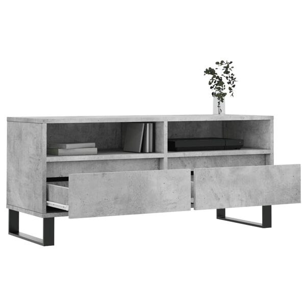 vidaXL Έπιπλο Τηλεόρασης Γκρι Σκυρ. 100 x 34,5 x 44,5 εκ. Επεξ. Ξύλο