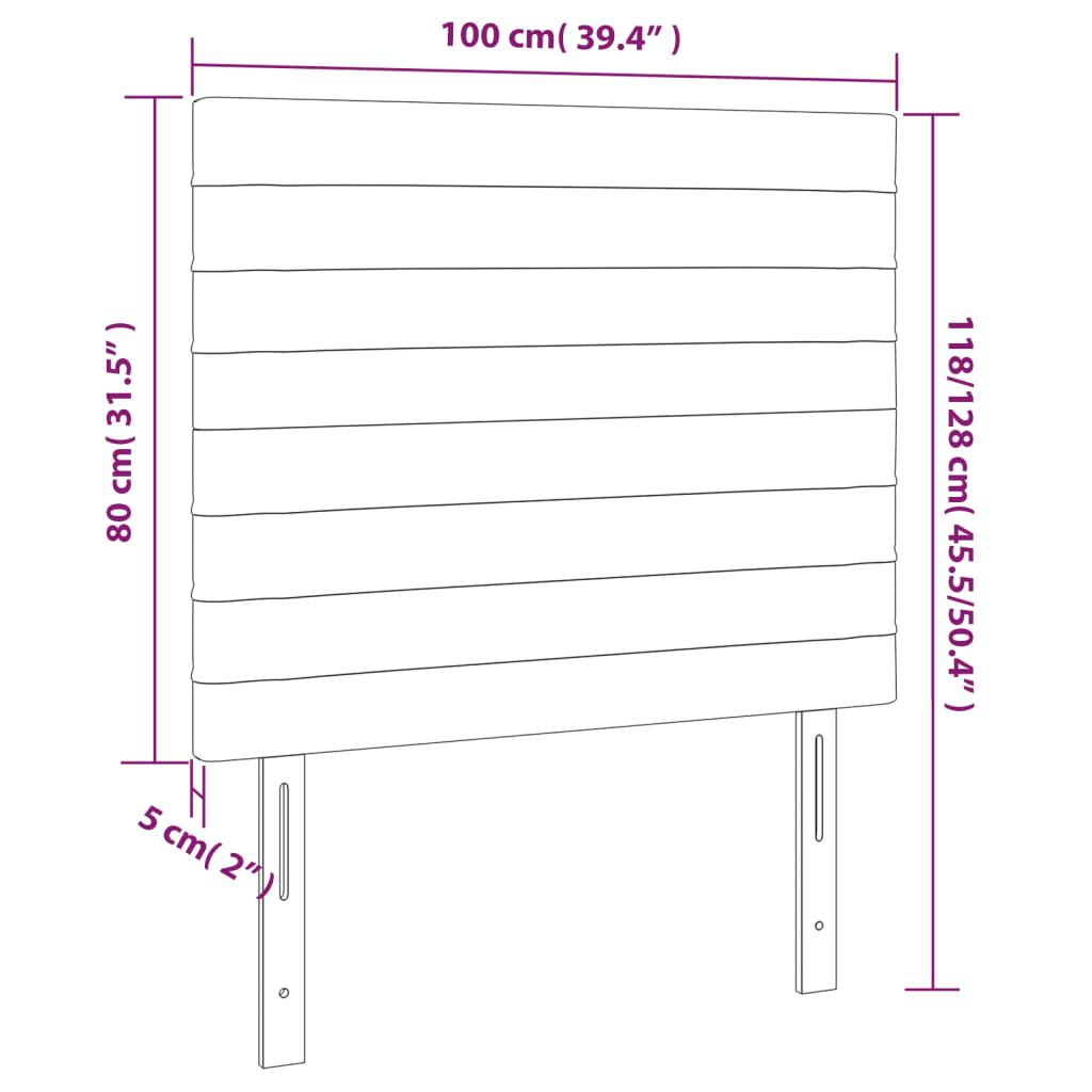 vidaXL Κεφαλάρια Κρεβατιού 2 τεμ. Σκ. Γκρι 100x5x78/88 εκ. Υφασμάτινο
